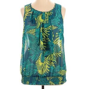 Lane Bryant Plus Size 14/16 W Sheer Tropical Boho Whimsical Camisole Top Blouse